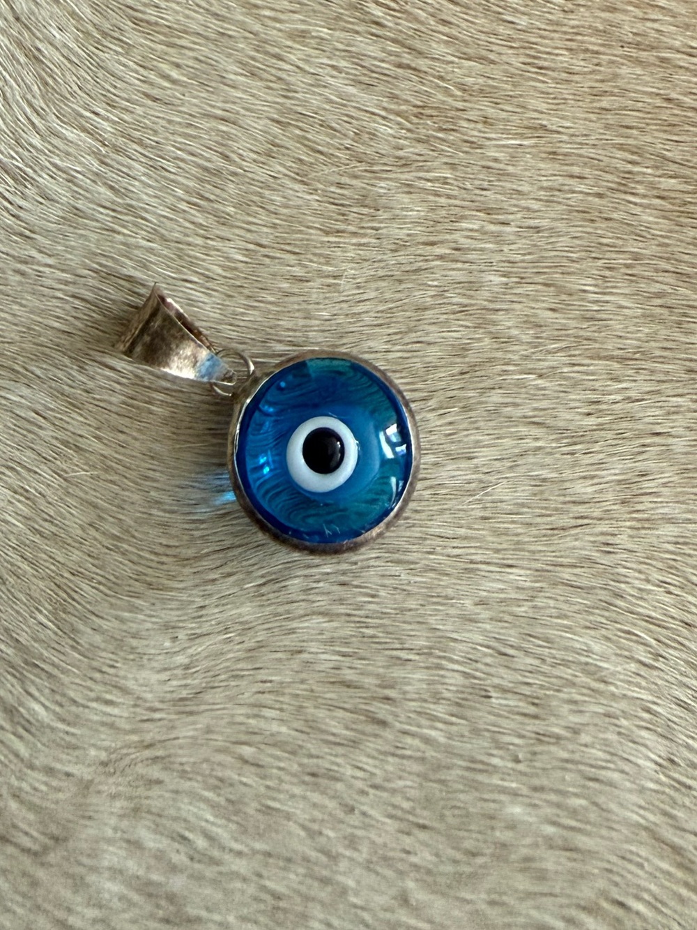Brand NEW Sterling 925 Blue Evil Eye Glass Charm Pendant